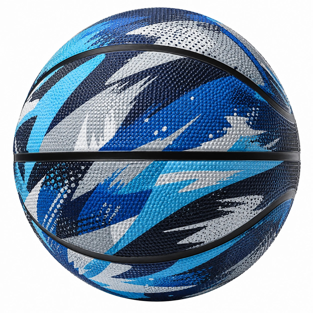 Ballon de basket bleu et gris motif abstrait