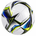 Ballon de football taille 5 blanc, noir, bleu et jaune