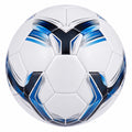Ballon de football taille 5 blanc et bleu avec design aérodynamique
