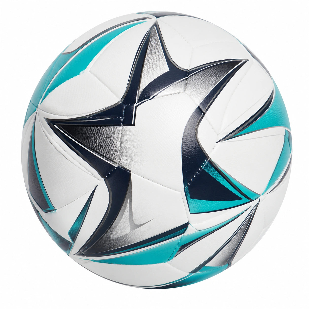 Ballon de football Taille 5 Blanc et Turquoise