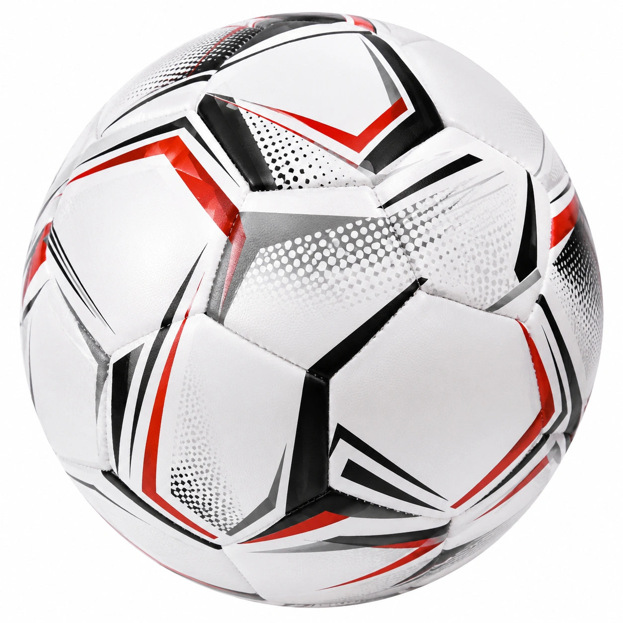 Ballon de Football en Blanc, Rouge et Noir - Taille Standard