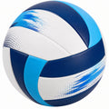 Ballon de volley-ball bleu et blanc avec structure cousue