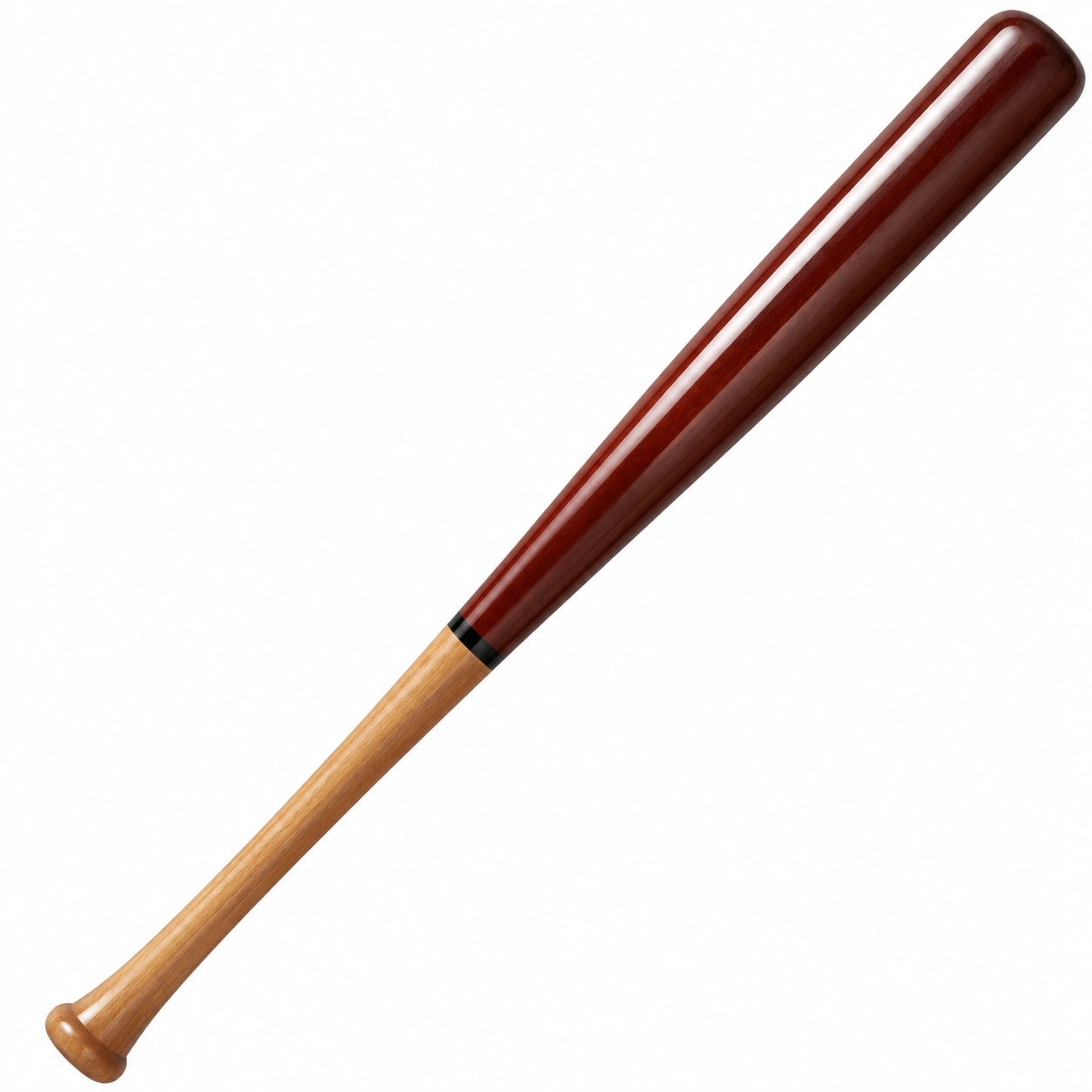 Batte de Baseball en Bois Rouge et Naturel