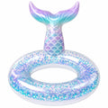 Bouée Sirène Gonflable avec Paillettes - Violet et Bleu