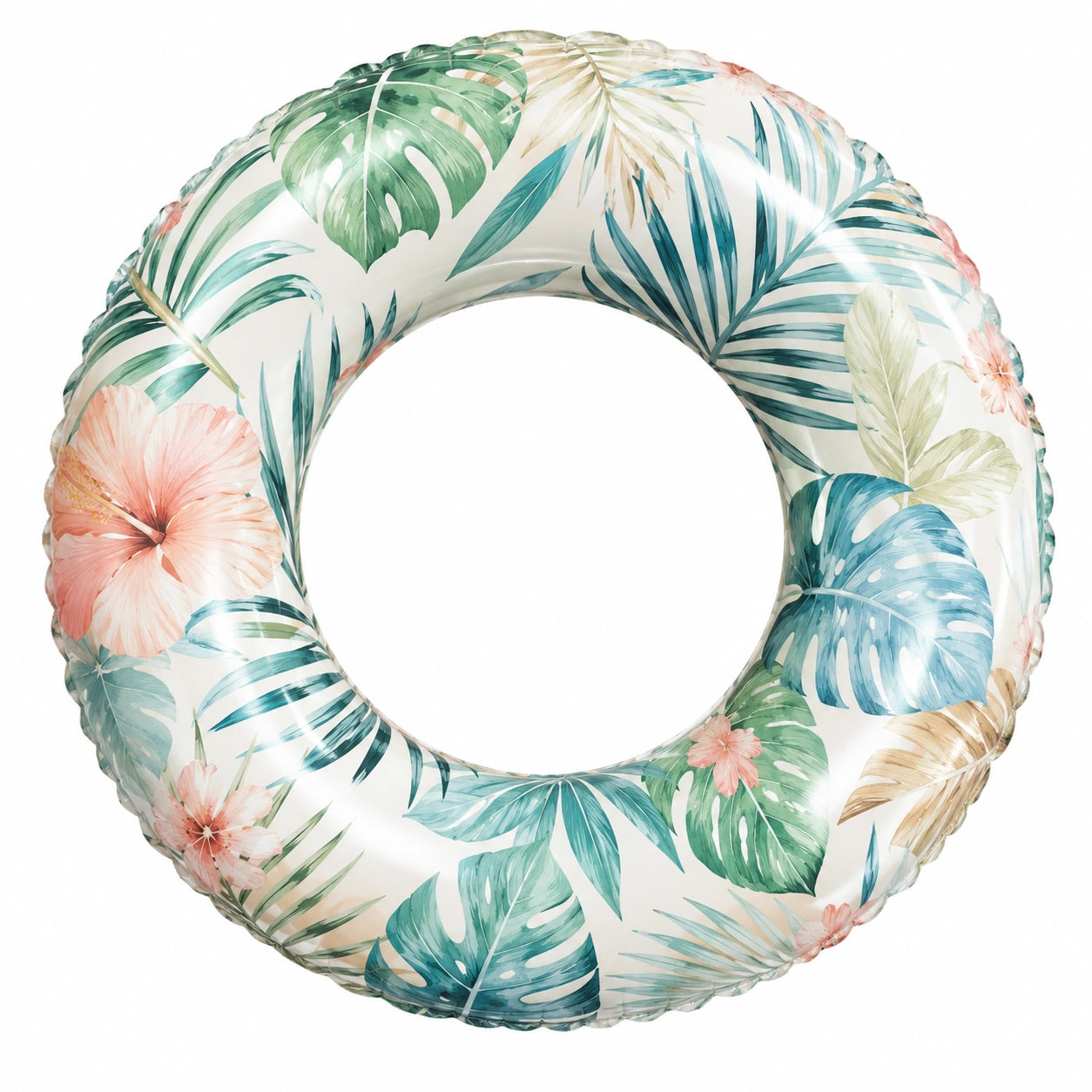 Bouée Gonflable à Motifs Tropicaux Multicolore