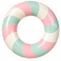Bouée gonflable rayée pastel menthe rose crème