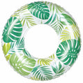 Bouée gonflable motif feuilles vertes tropicales