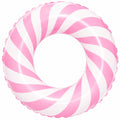 Bouée gonflable rayée rose et blanche