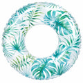 Bouée gonflable avec motifs de feuilles tropicales