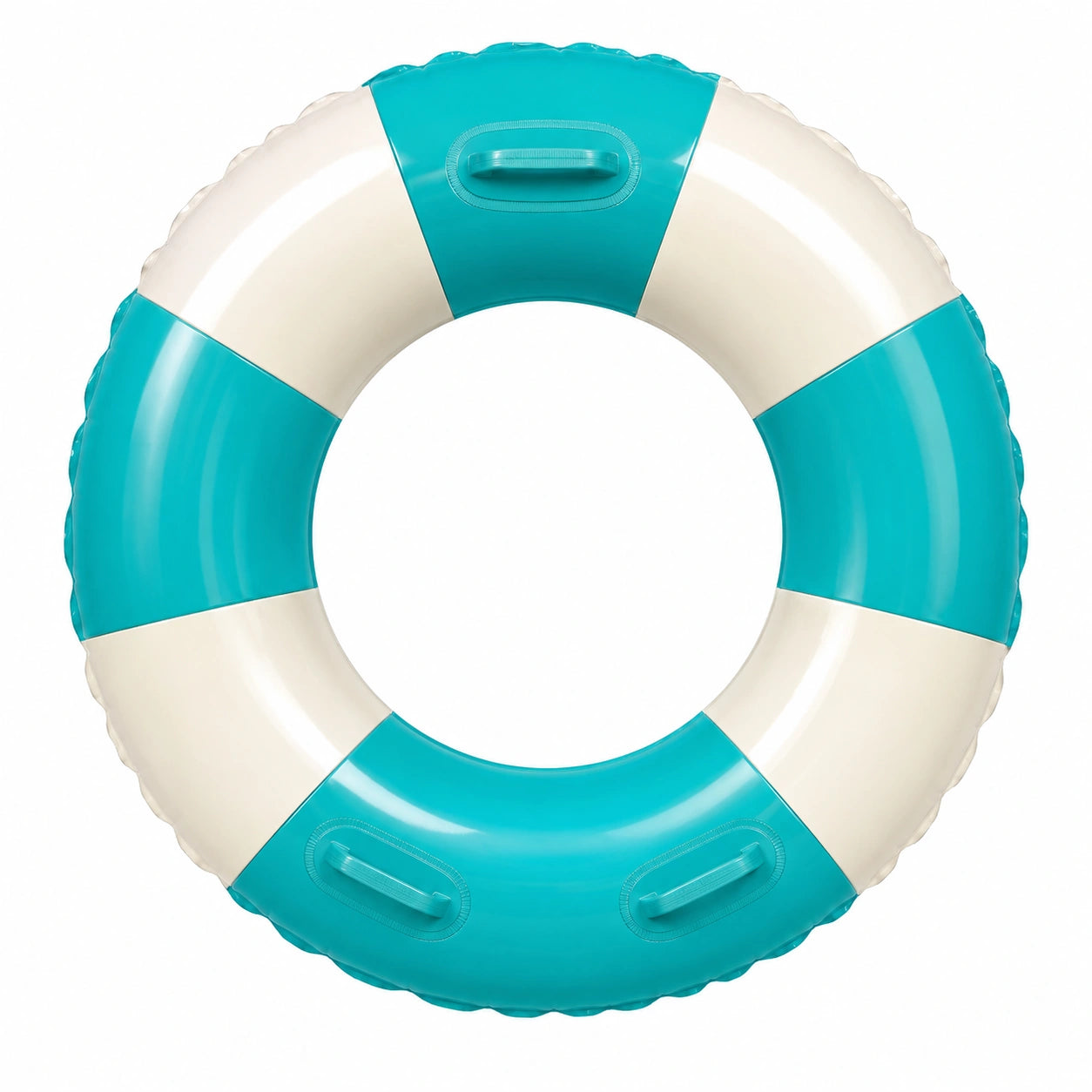 Bouée gonflable adulte 95 cm turquoise et blanche