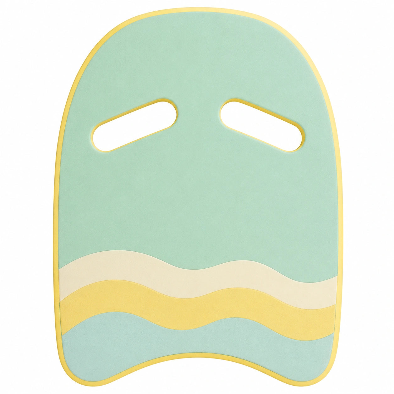 Planche de natation ergonomique adulte vert et jaune