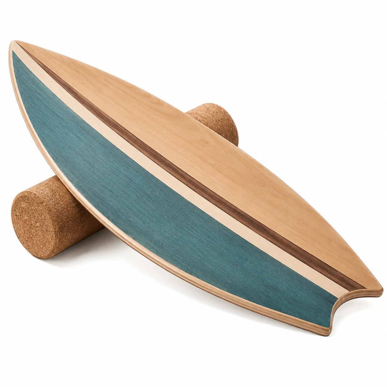 Planche d'équilibre bois et bleu canard